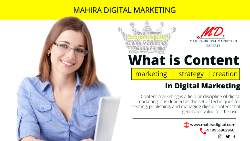 content marketing, strategy & creation in Digital Marketing