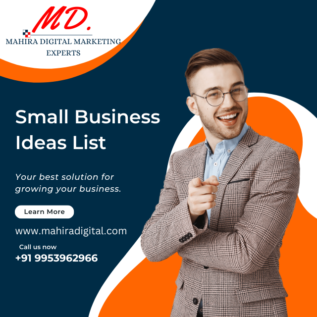 Small Business Ideas List Mahira Digital